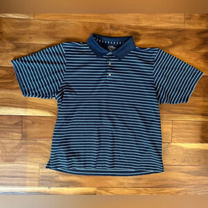 PGA Tour Dark Navy and White Stripe Polo Shirt size XXL